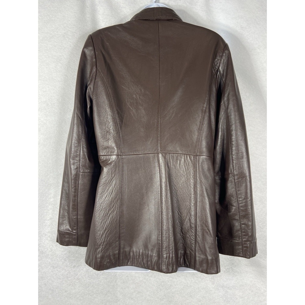 Croft & Barrow Jacket Women's Small Brown 100% Lambskin Leather Long Sleeve - Picture 4 of 12
